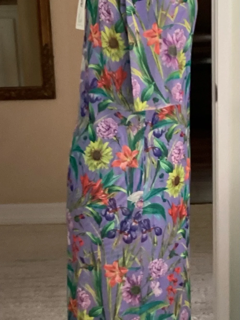 Johnny Was Lavender Floral Maxi Dress with Multicolor Botanical Print - Picture 8 of 11